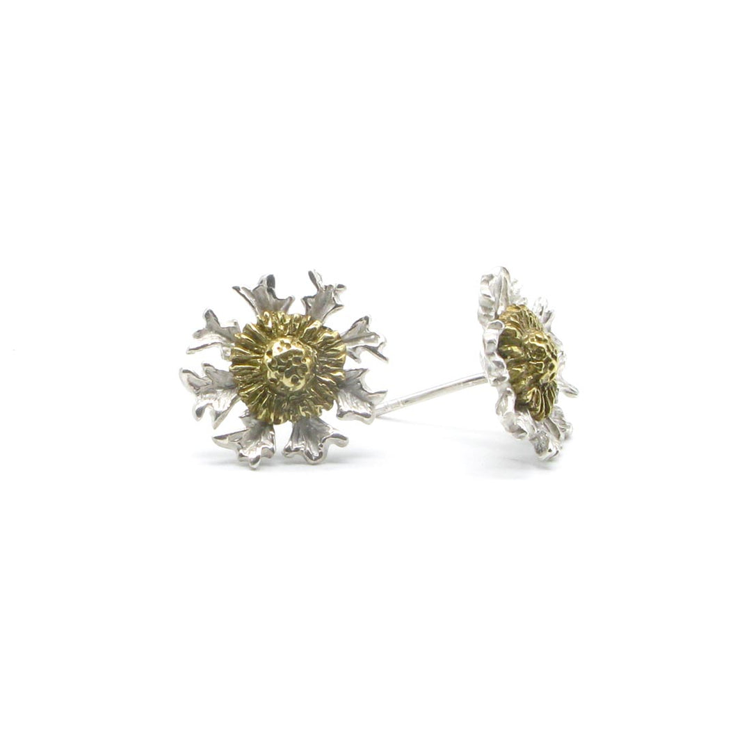 Pendientes Eguzkilore de plata 925 reciclada hecho a mano con diseño moderno unisex
