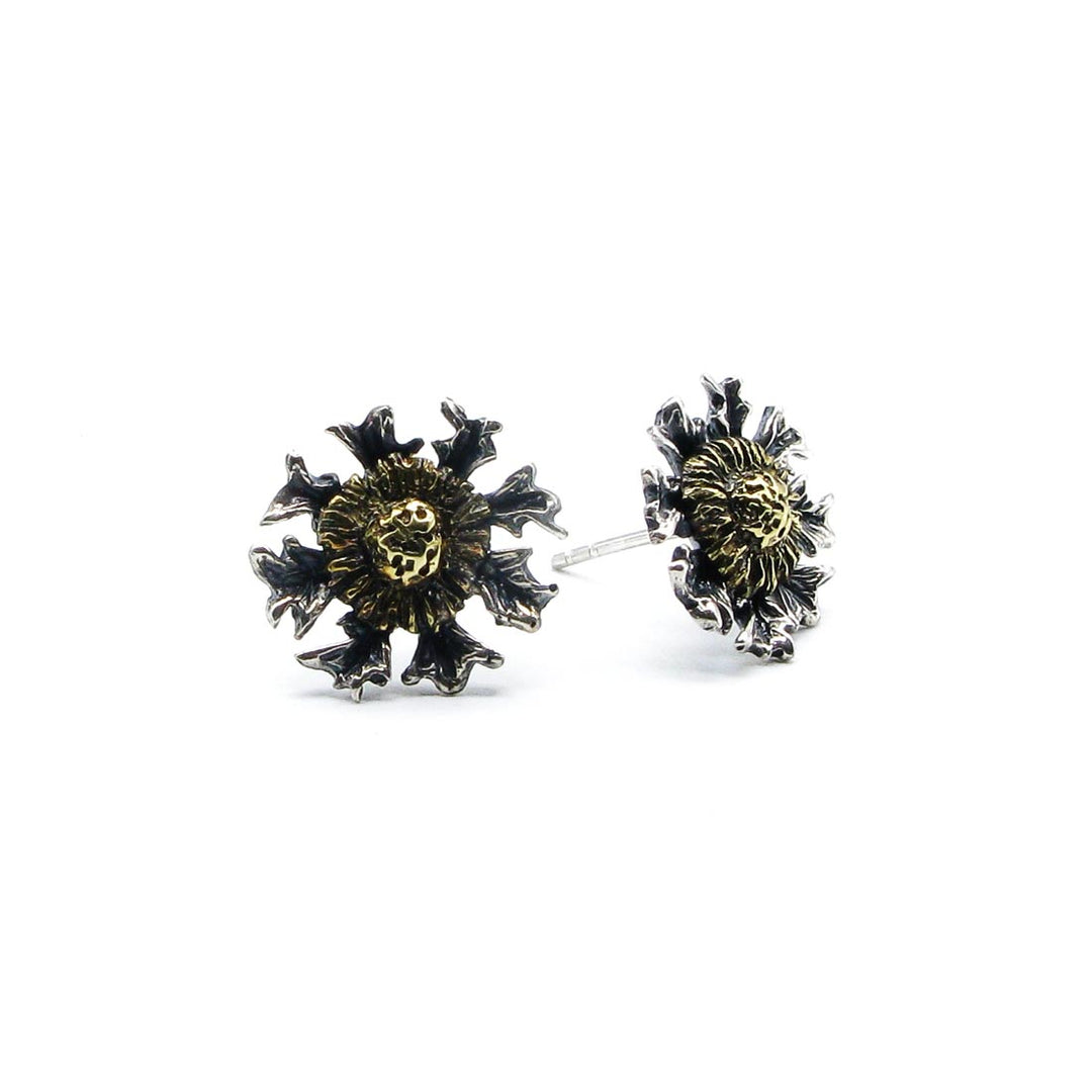 Pendientes Eguzkilore de plata 925 reciclada hecho a mano con diseño moderno unisex