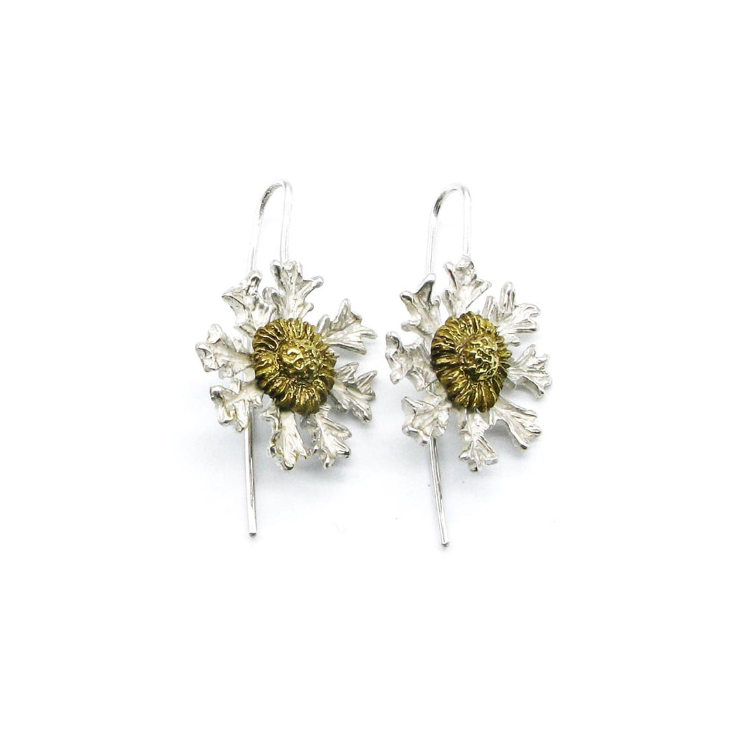 Pendientes Eguzkilore de plata 925 reciclada hecho a mano con diseño moderno unisex