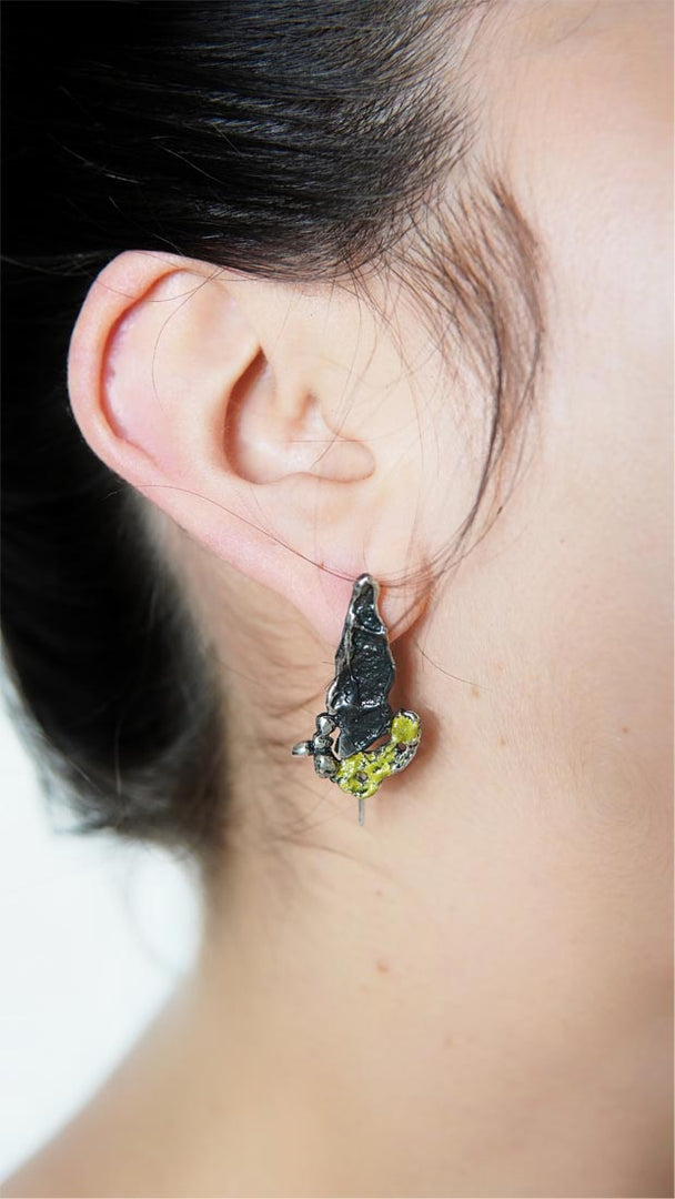 Pendientes de plata 925 reciclada hecho a mano con diseño orgánico mujer