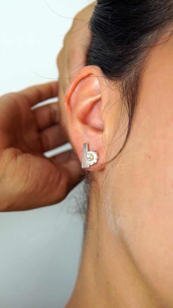 Pendientes de plata 925 reciclada hecho a mano con diseño elegante mujer