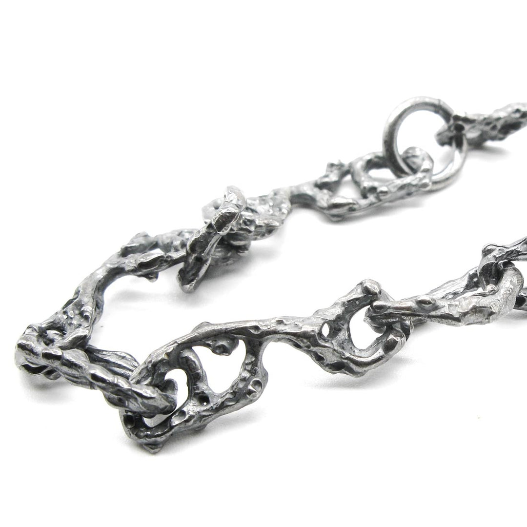 Pulsera eslabones de plata 925 reciclada hecho a mano con diseño contemporáneo unisex