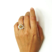 Anillo Eguzkilore de plata 925 reciclada hecho a mano con diseño moderno unisex