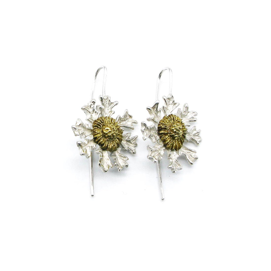 Eguzkilore. Silver earrings (g)