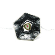 Colgante único de plata 925 reciclada y piedra preciosa hecho a mano con diseño moderno unisex