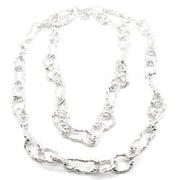 Cadena eslabones de plata 925 reciclada hecho a mano con diseño contemporáneo unisex