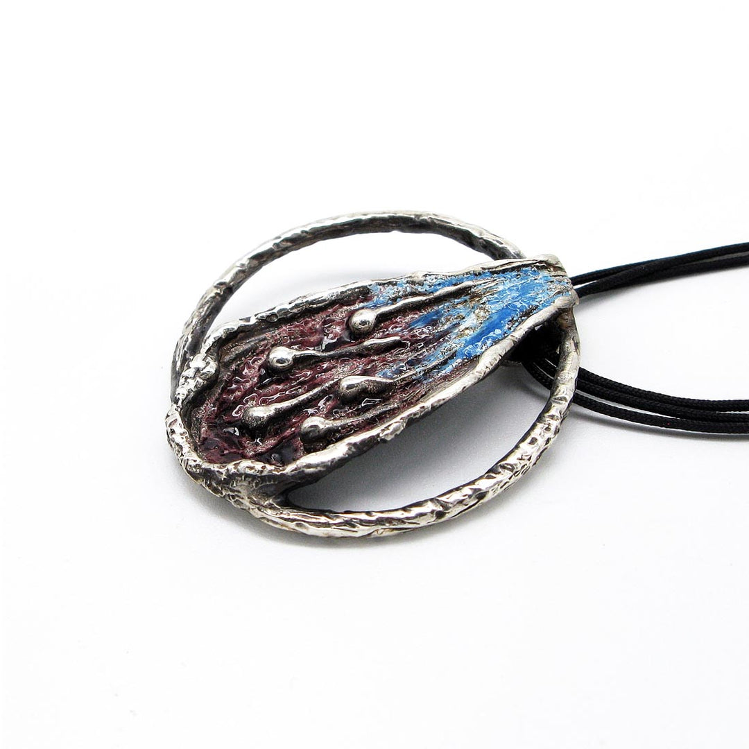 Lava sea. silver pendant