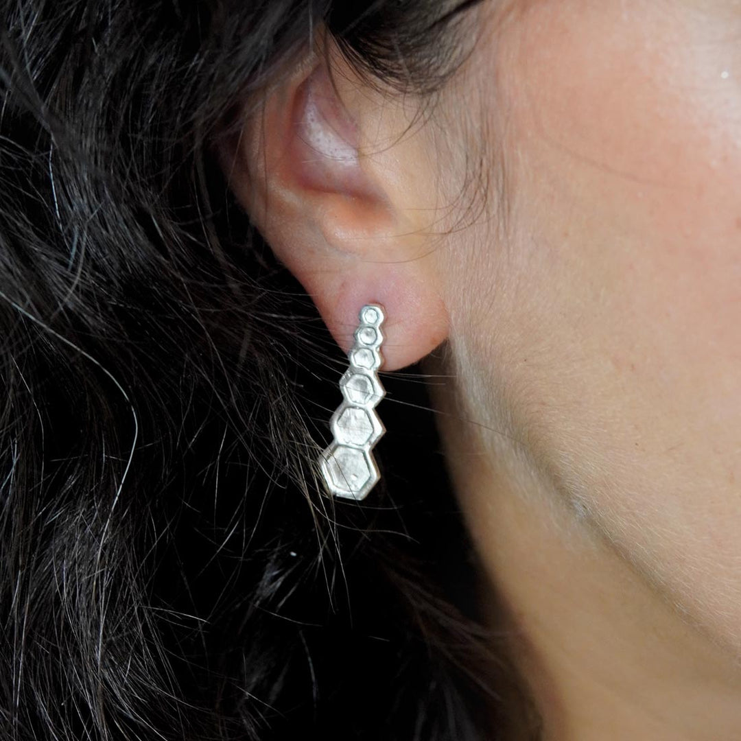 HEXA earrings crescent hexagons 2.0