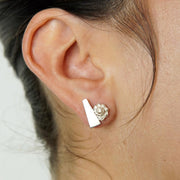 Pendientes de plata 925 reciclada hecho a mano con diseño elegante mujer