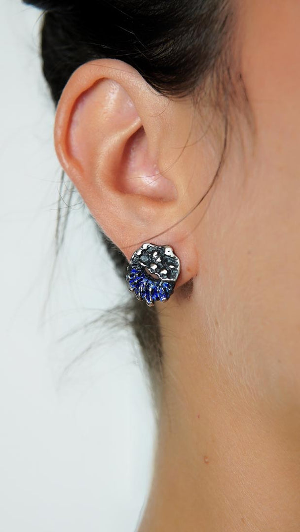 Hole. Silver earrings