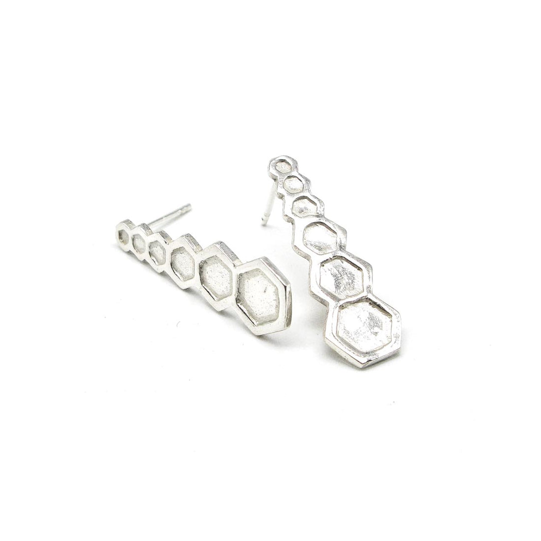 HEXA earrings crescent hexagons 2.0